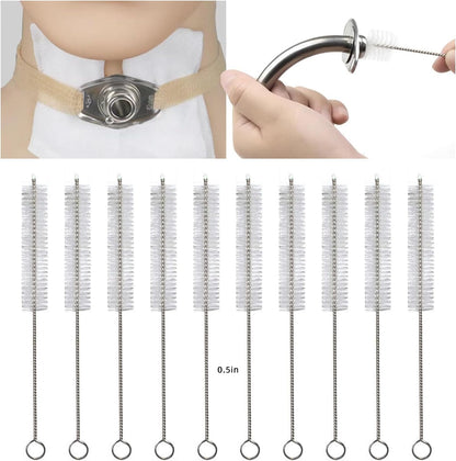 CRAZY ROSA Tracheostomy Cleaning Brushes 10-piece set front view for medical hygiene.