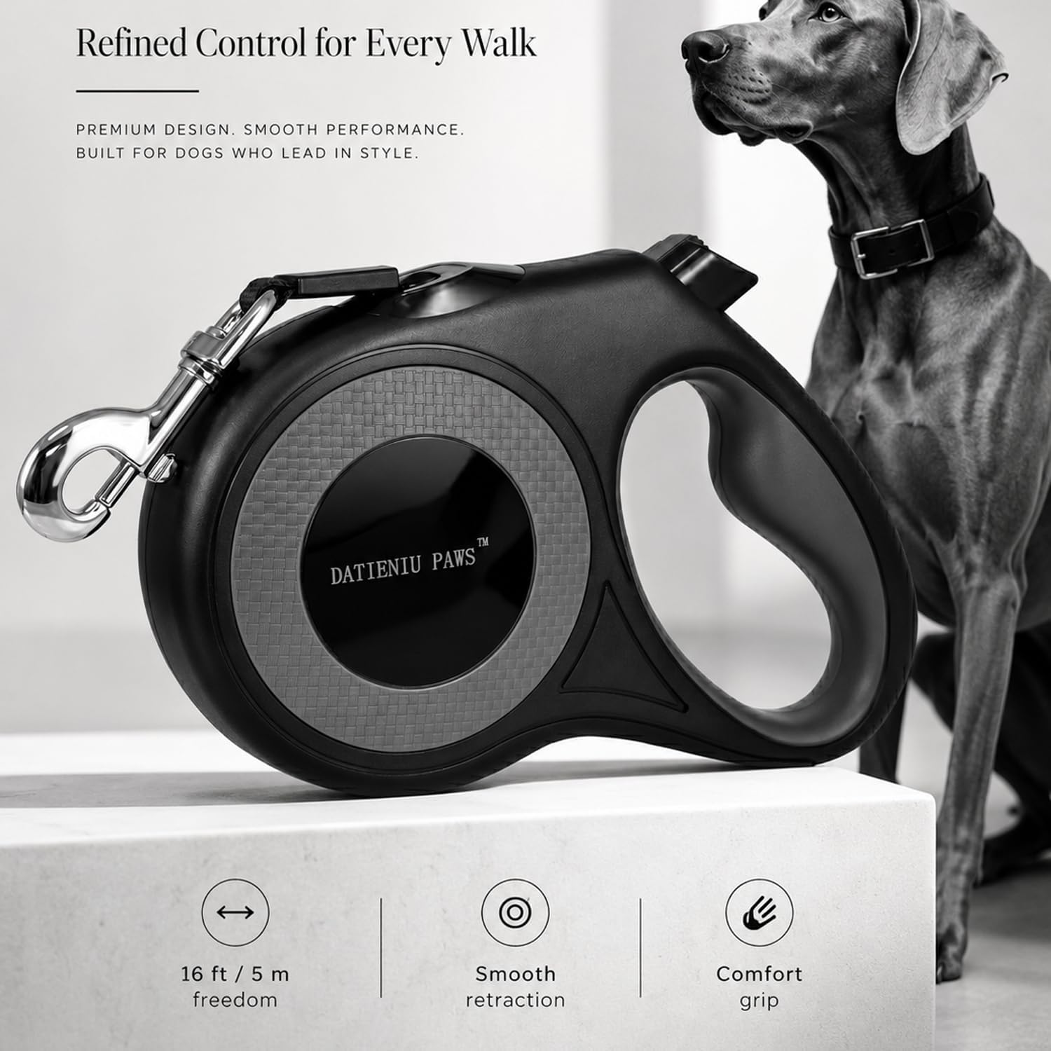 Datieniu Paws retractable leash chew proof wire detail
