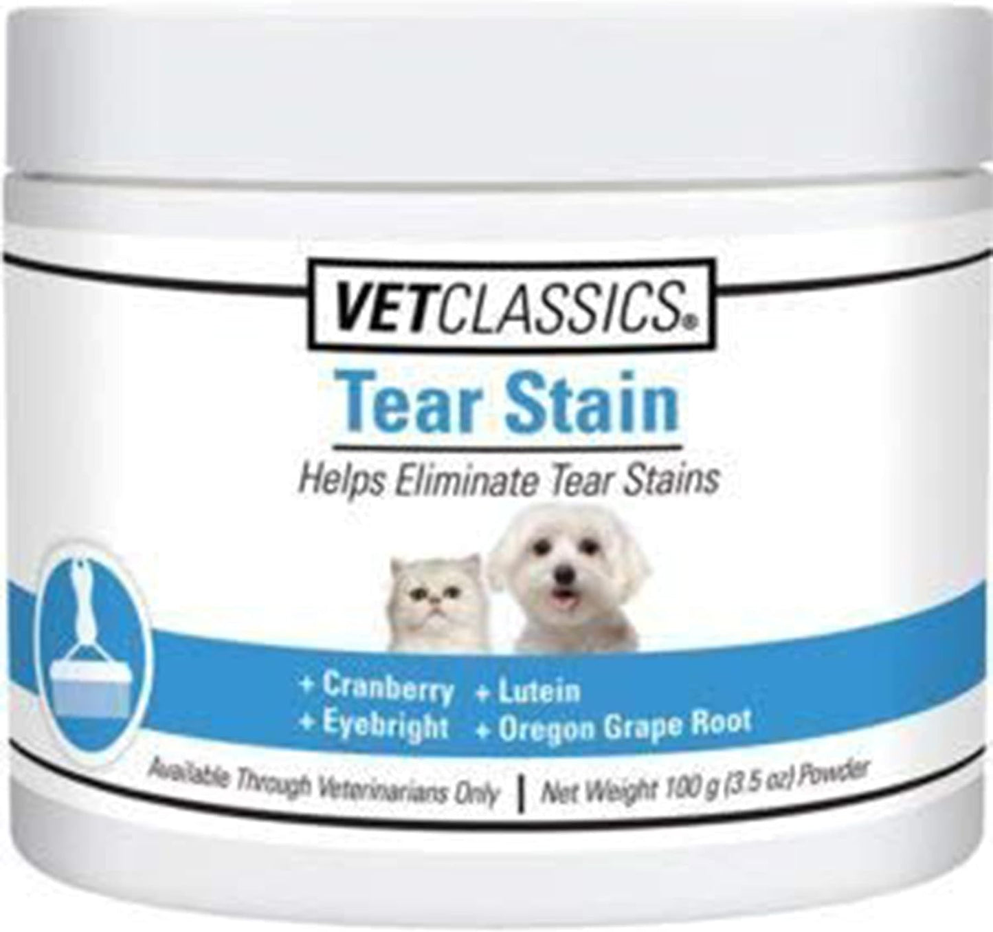 Highly palatable tear stain chews packaging for small and large pets.