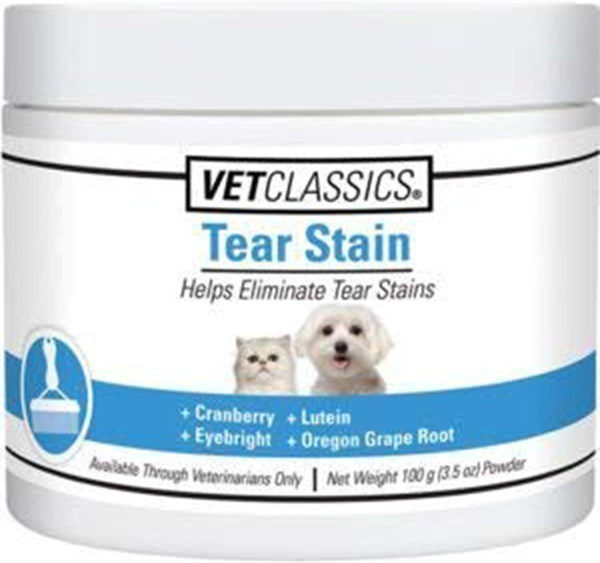 Highly palatable tear stain chews packaging for small and large pets.