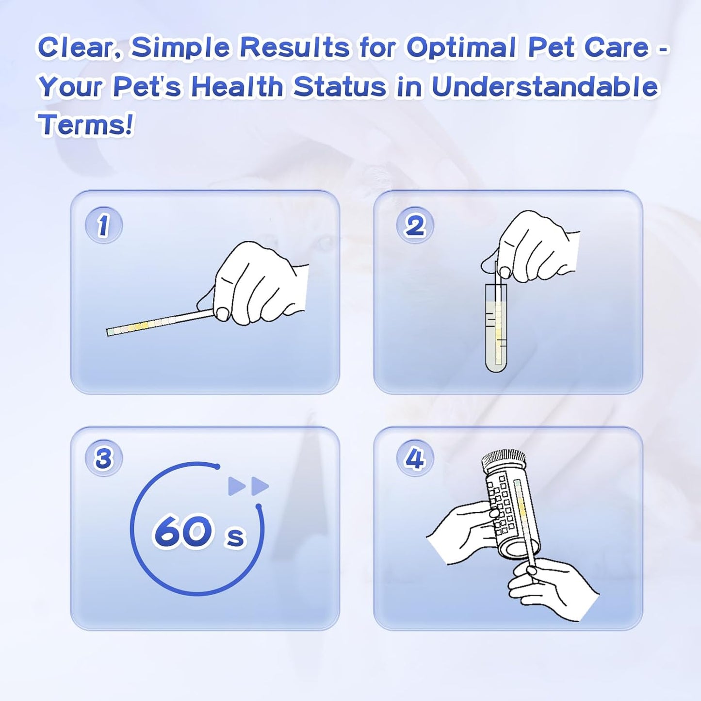 10 Parameter Urinalysis Test Strips for Dog, Pet UTI Test Strips 100ct, Diabetes, Blood, Ketone, UTI, Glucose, Nitrite, Specific Gravity, pH, Protein, Leukocycles - Image 4