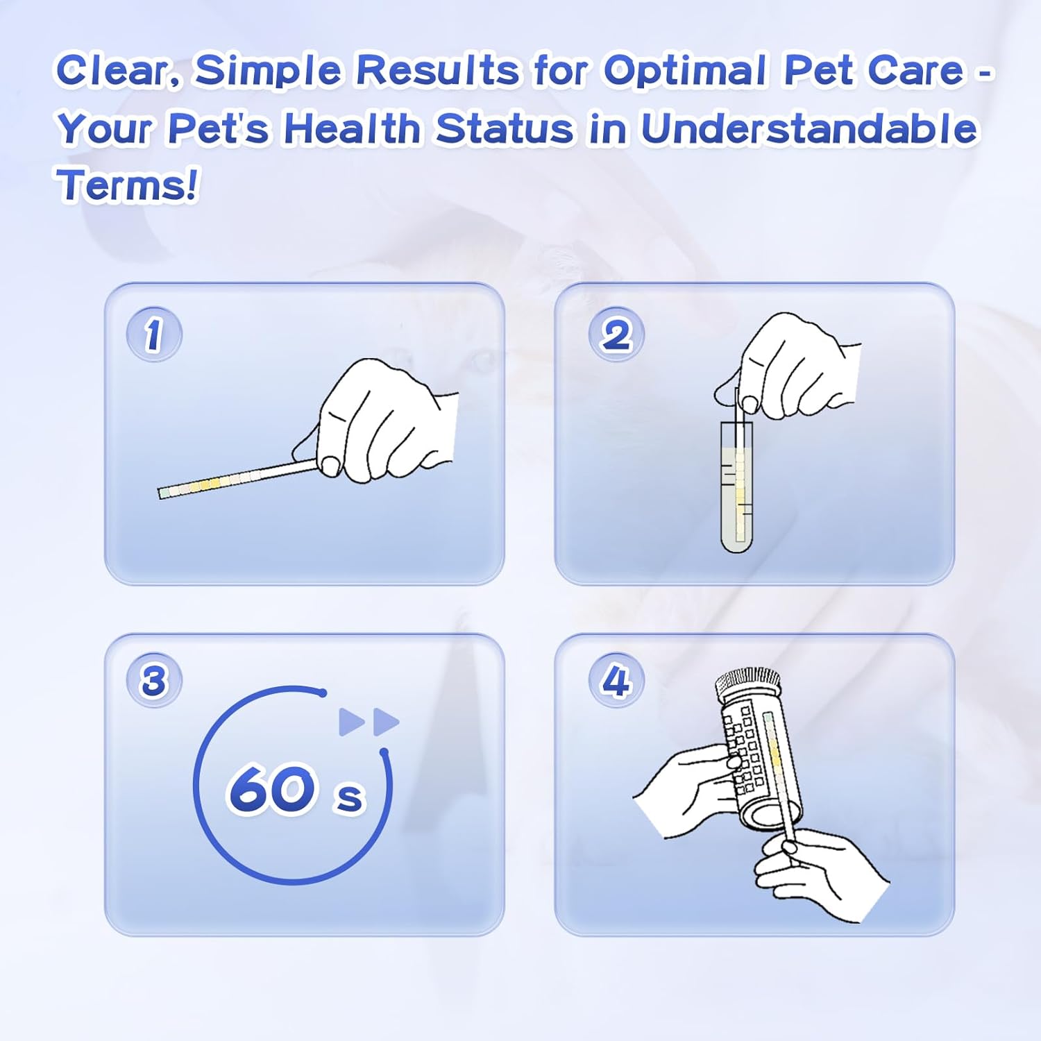10 Parameter Urinalysis Test Strips for Dog, Pet UTI Test Strips 100ct, Diabetes, Blood, Ketone, UTI, Glucose, Nitrite, Specific Gravity, pH, Protein, Leukocycles - Image 4