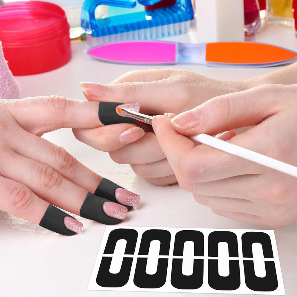 Nailwind U Shape Nail Polish Protector front view showing black peel off stickers