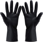 VOVCIG professional hair dye gloves front view showing the pair of black reusable rubber gloves