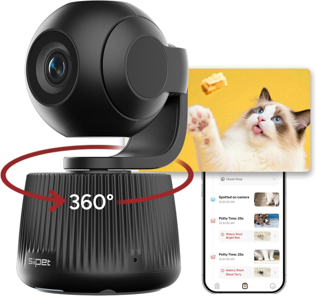 SiiPet PawTrack 4K AI smart pet camera front view for indoor monitoring