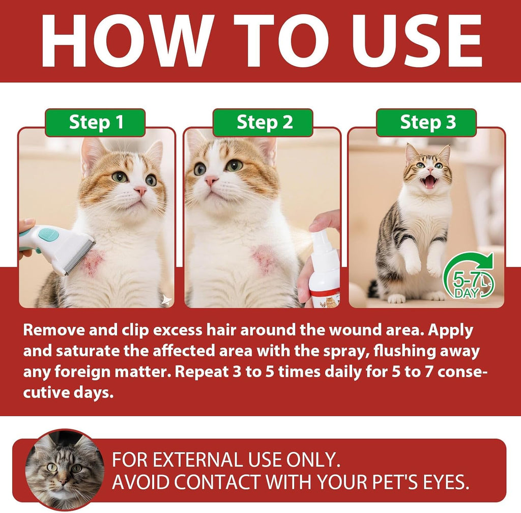 USA imported professional grade cat wound healing and odor eliminating spray.