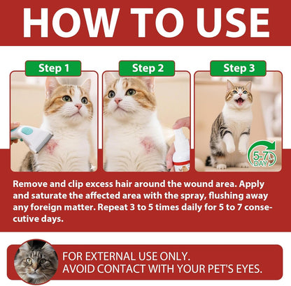 USA imported professional grade cat wound healing and odor eliminating spray.
