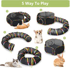 Secure outside cat playpen habitat with swinging toy balls for interactive pet stimulation