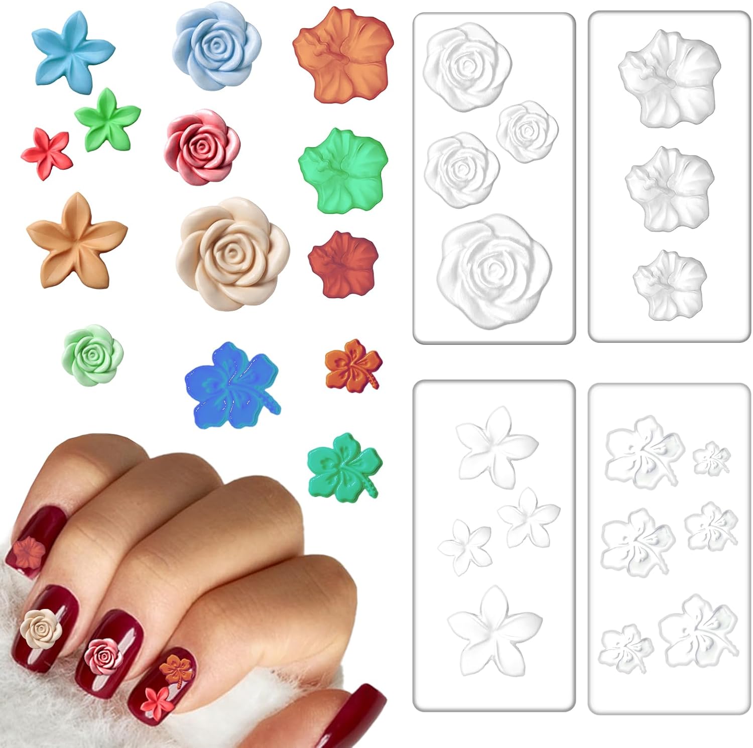 Jaliya 4 piece silicone nail molds set front view
