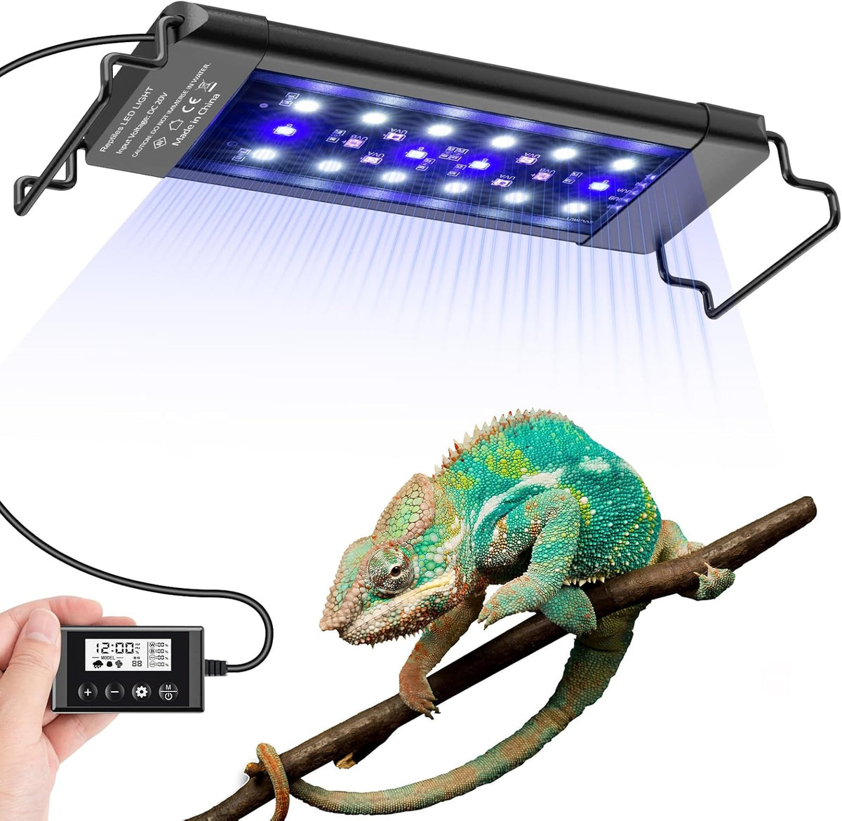 18-Inch LED UVA UVB Light for Reptiles with Controller, Full Spectrum UVA & UVB Reptile Light with Auto 24-Hour Cycle Timer & 10 Dimmable for Bearded Dragons, Turtles, Frogs, Snakes, Plants - Image 10
