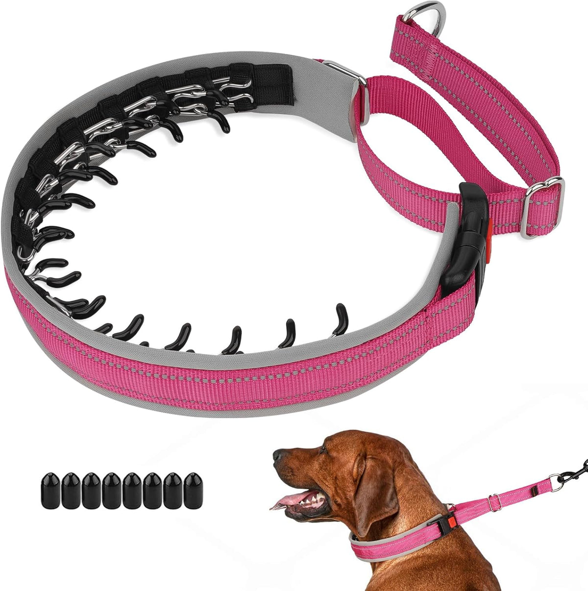 Mayerzon Martingale No Pull Dog Collar in Hot Pink front view