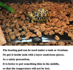 Under-tank terrarium heating pad placed beneath glass enclosure