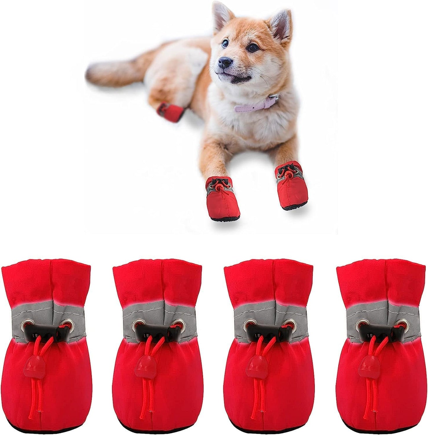 YAODHAOD Dog Shoes for Small Dogs, Hot Pavement Summer Puppy Dog Boots & Paw Protectors,Anti-Slip Sole Dog Booties for Indoor Hardwood Floor 4PCS (Black,Size: 2) - Image 10