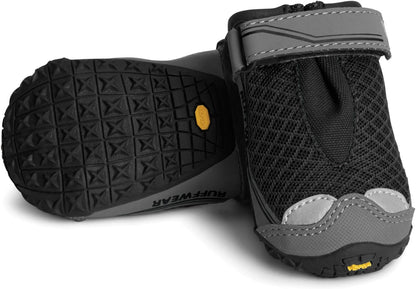 Ruffwear Grip Trex dog shoes in obsidian black front view