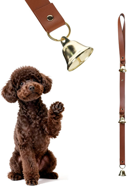 Bouyota leather dog door bell for potty training front view