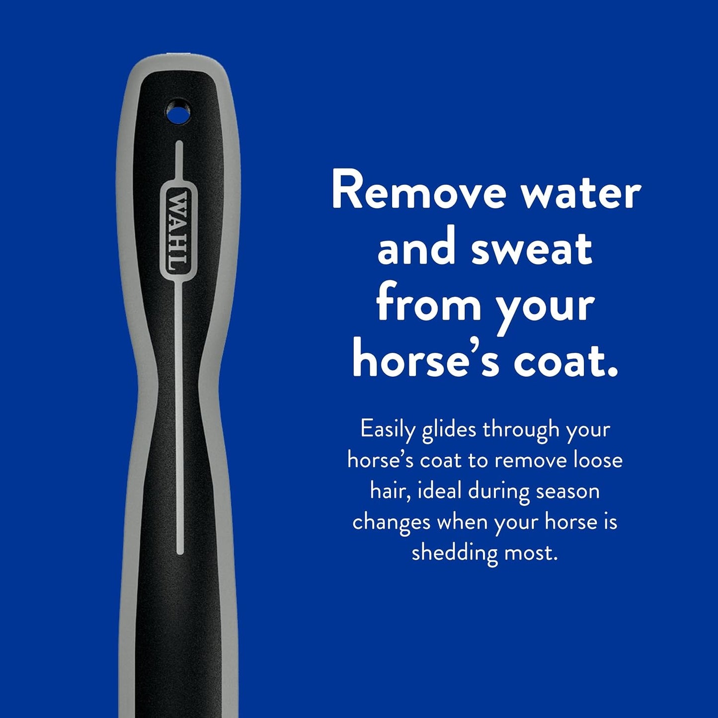 Lightweight Wahl equine sweat scraper for professional stable grooming