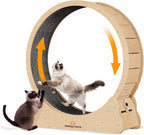 Homegroove Cat Exercise Wheel for Indoor Cats, 46" Large XL Cat Running Treadmill Wheel with Carpeted Runway for Kitty's Longer Life, Natural Wood Color(XL) - Image 11