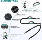 Close up of three hundred sixty degree swivel no tangle dual dog leash adapter