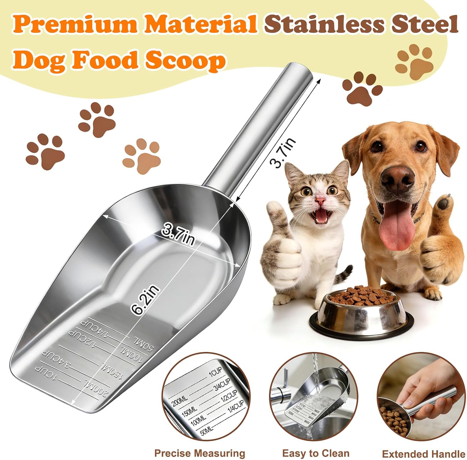 Mity Rain pet food scoop inside a kibble storage bin