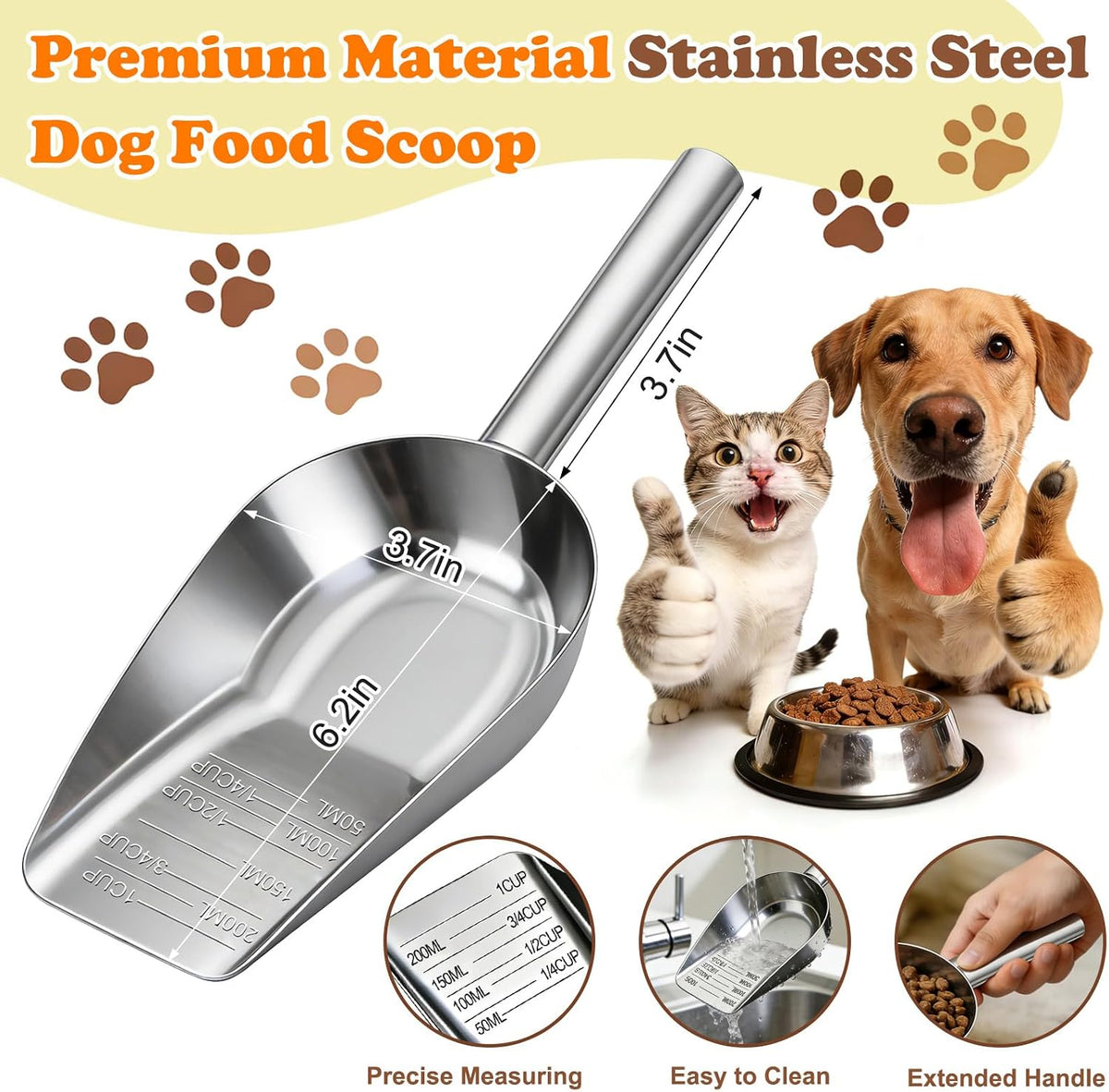 Mity Rain pet food scoop inside a kibble storage bin