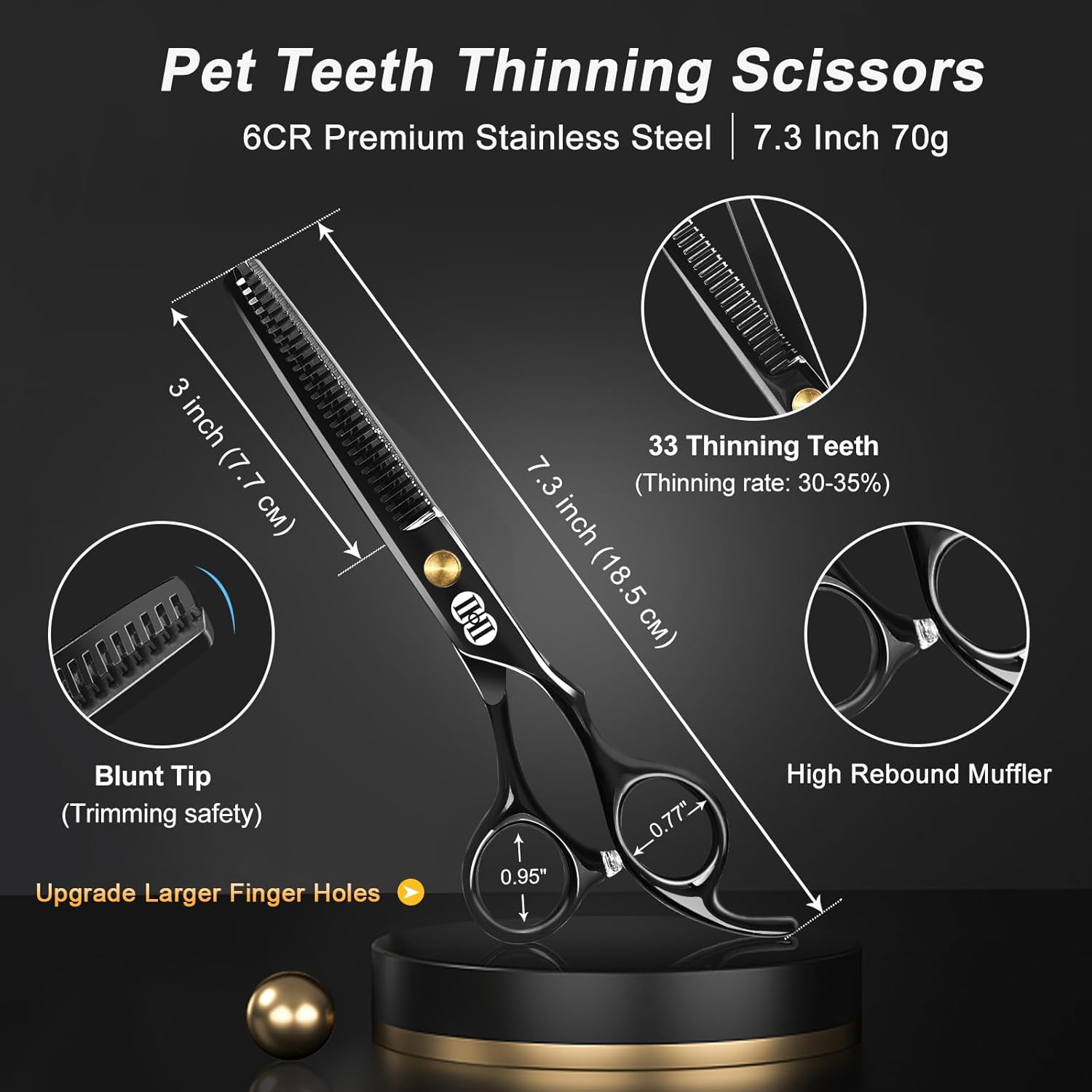 CIICII curved dog grooming scissors for precise facial and paw trimming