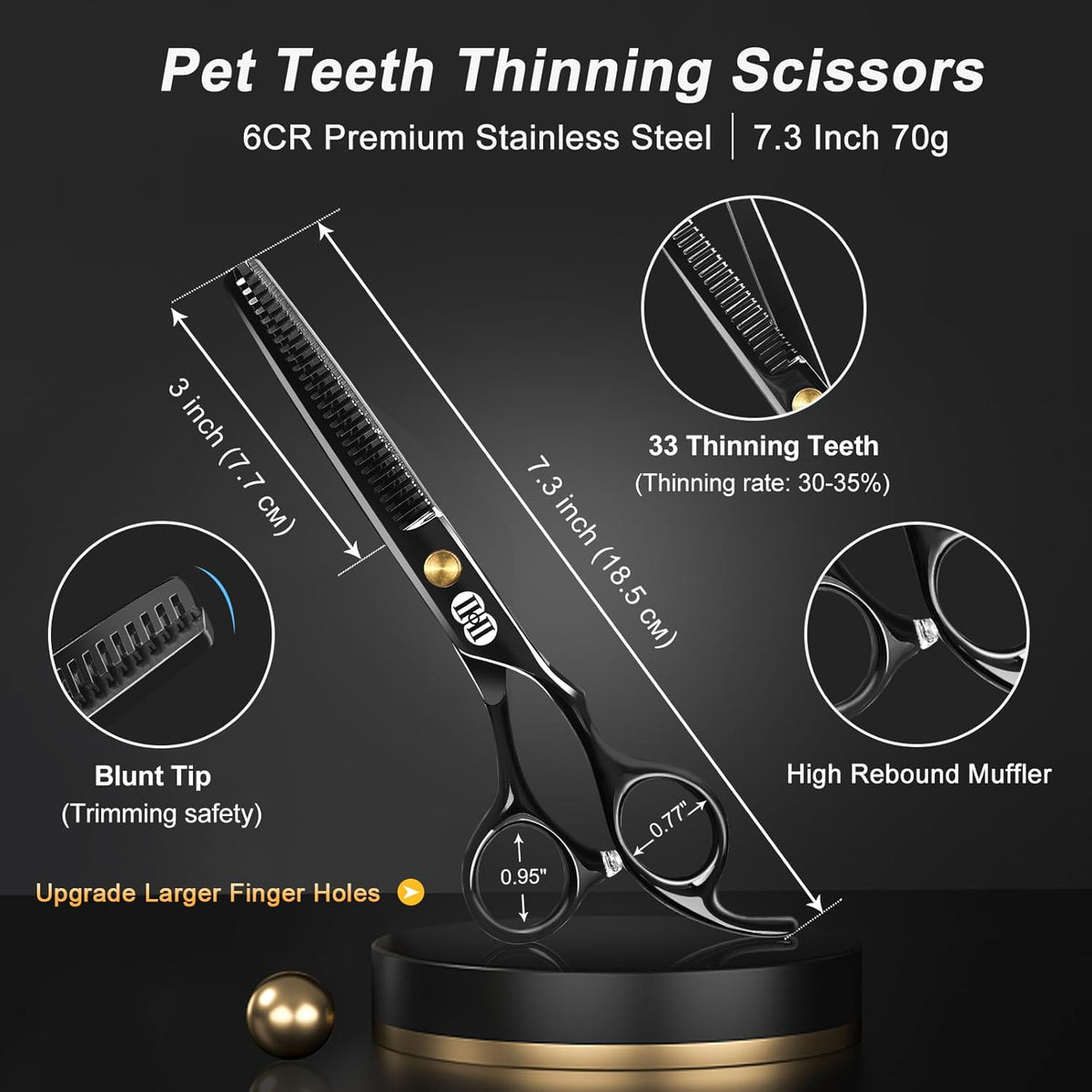 CIICII curved dog grooming scissors for precise facial and paw trimming