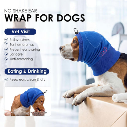 KOESON hematoma ear wrap for dogs illustrating the secure hook and loop fasteners