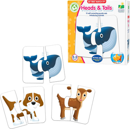The Learning Journey My First Match It Head and Tails puzzle box front view featuring educational preschool games.