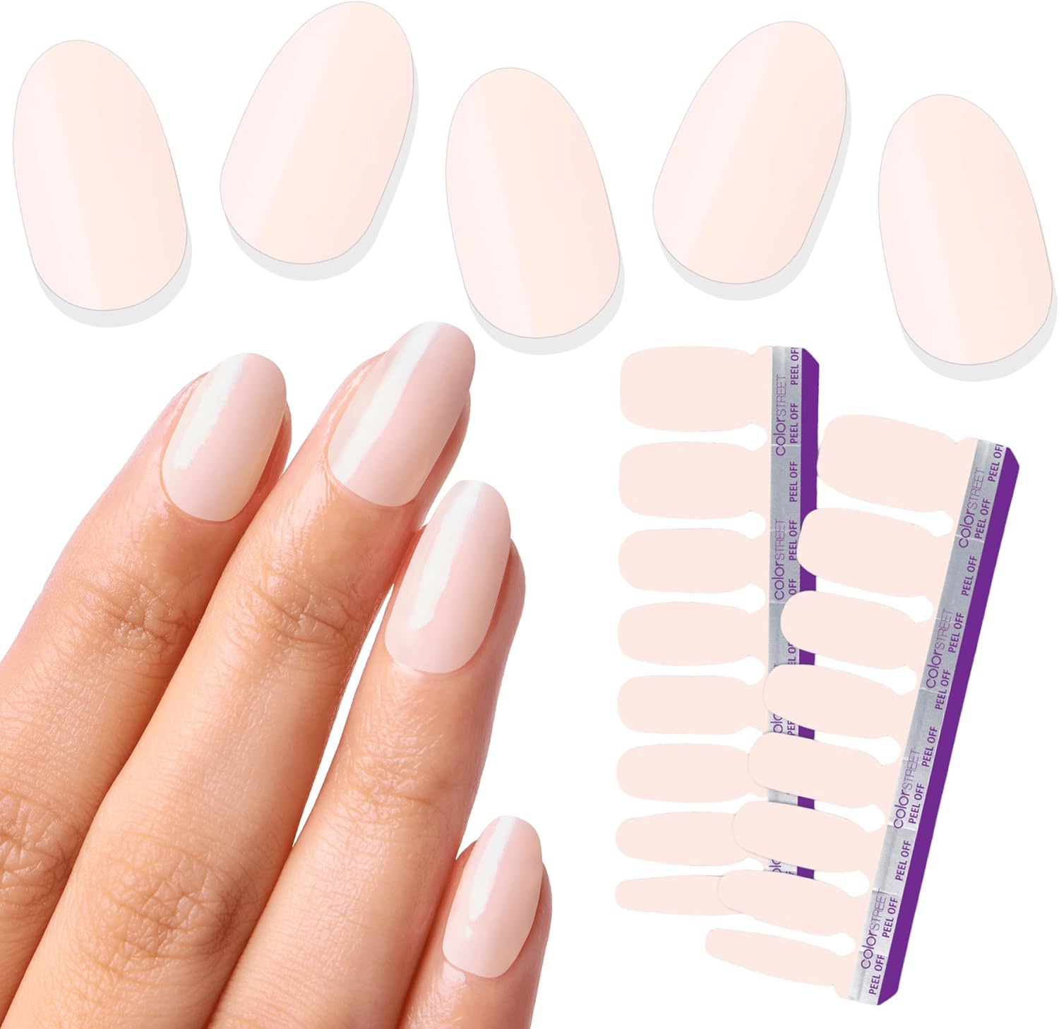 Color Street Ballet Blush nail polish strips front packaging view