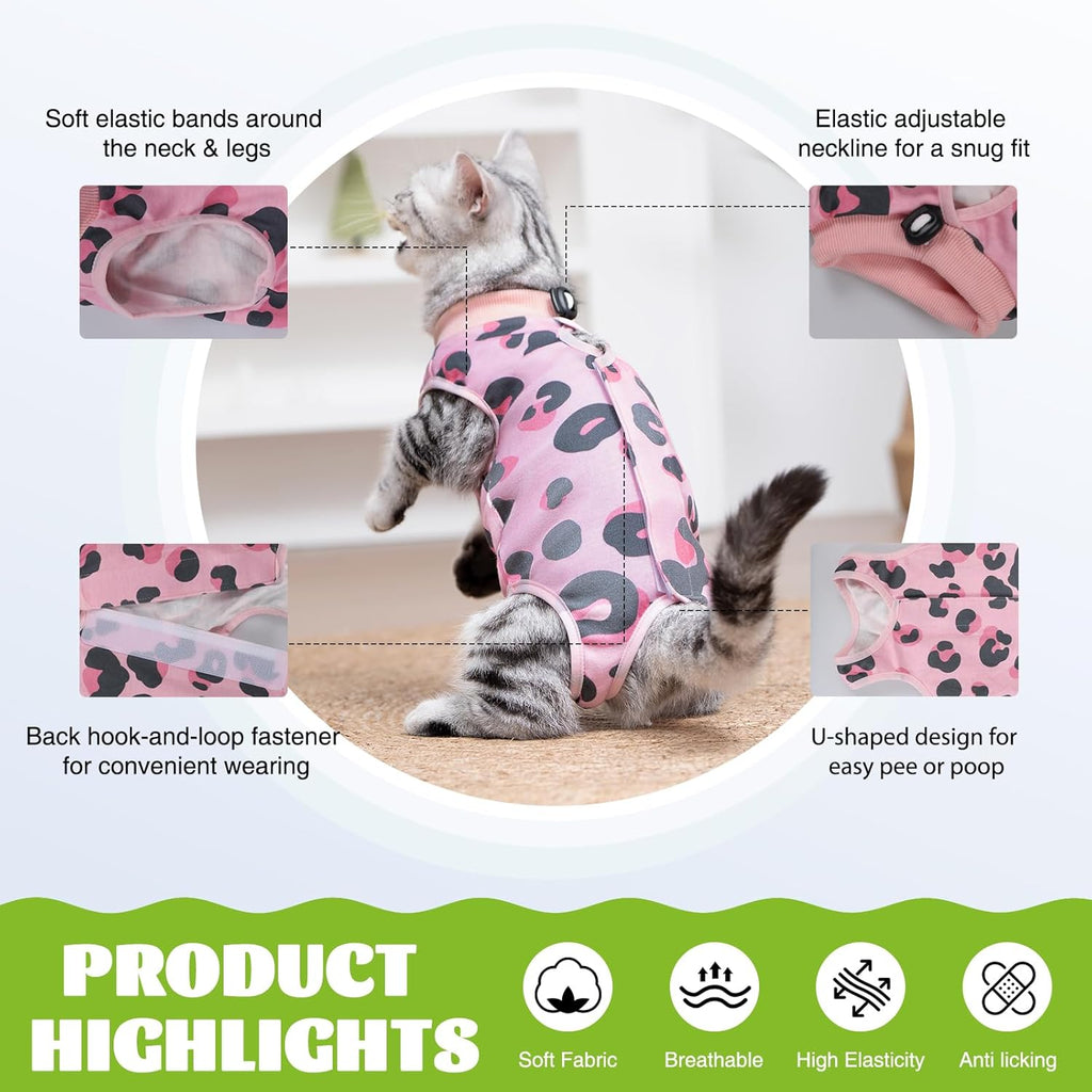 Soft stretchable feline surgical shirt showing adjustable neckline