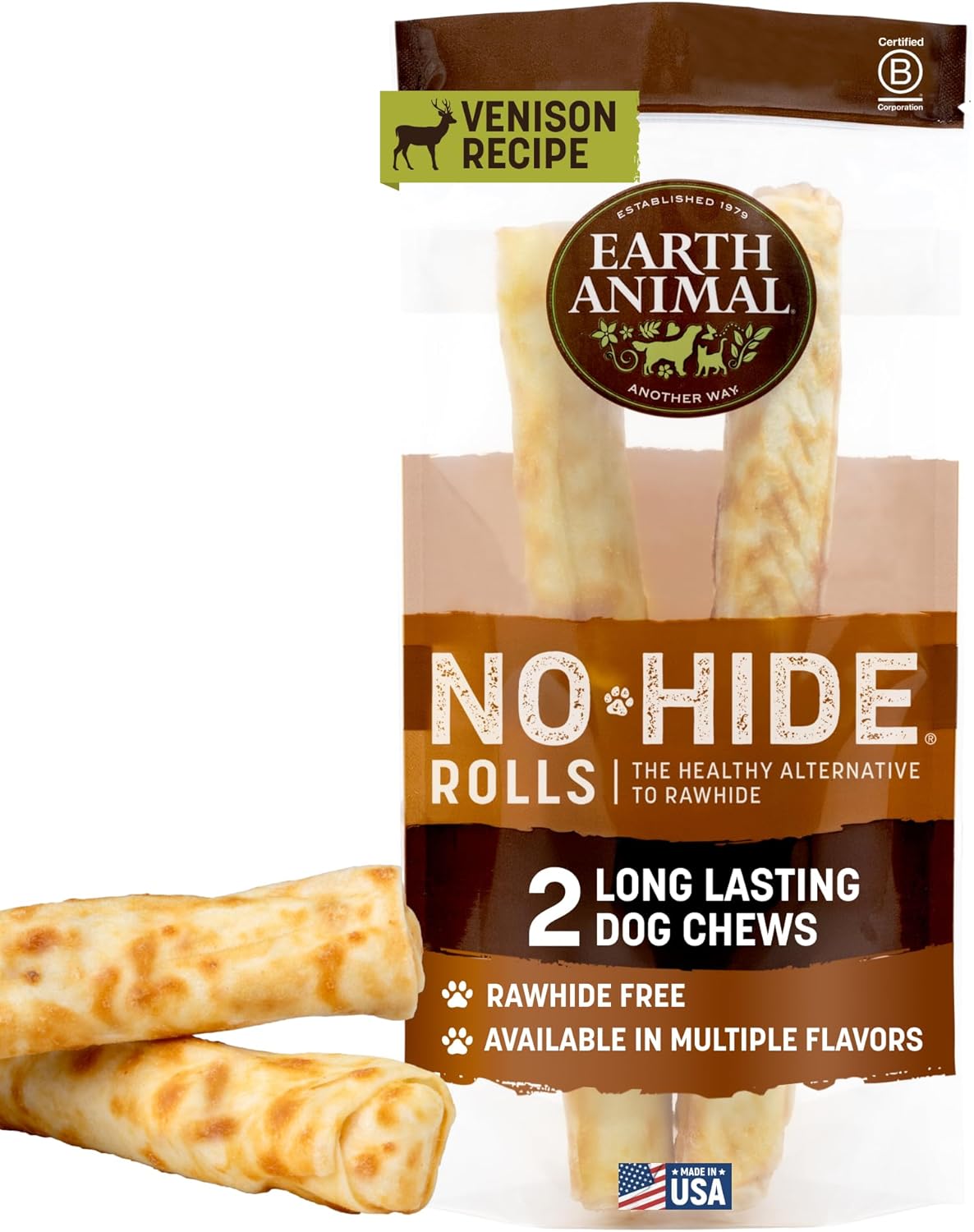 Earth Animal No Hide Chews - Long Lasting Rawhide Free Large Dog Chews Rolls, Chicken - 2 Count - Image 10