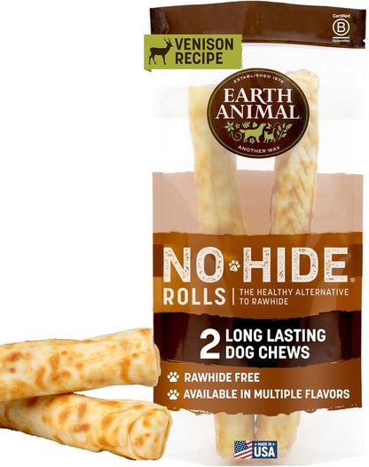 Earth Animal No Hide Chews - Long Lasting Rawhide Free Large Dog Chews Rolls, Chicken - 2 Count - Image 10