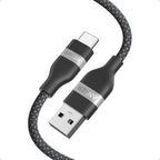 Anker upcycled braided carplay cable black front view showing premium mesh texture.