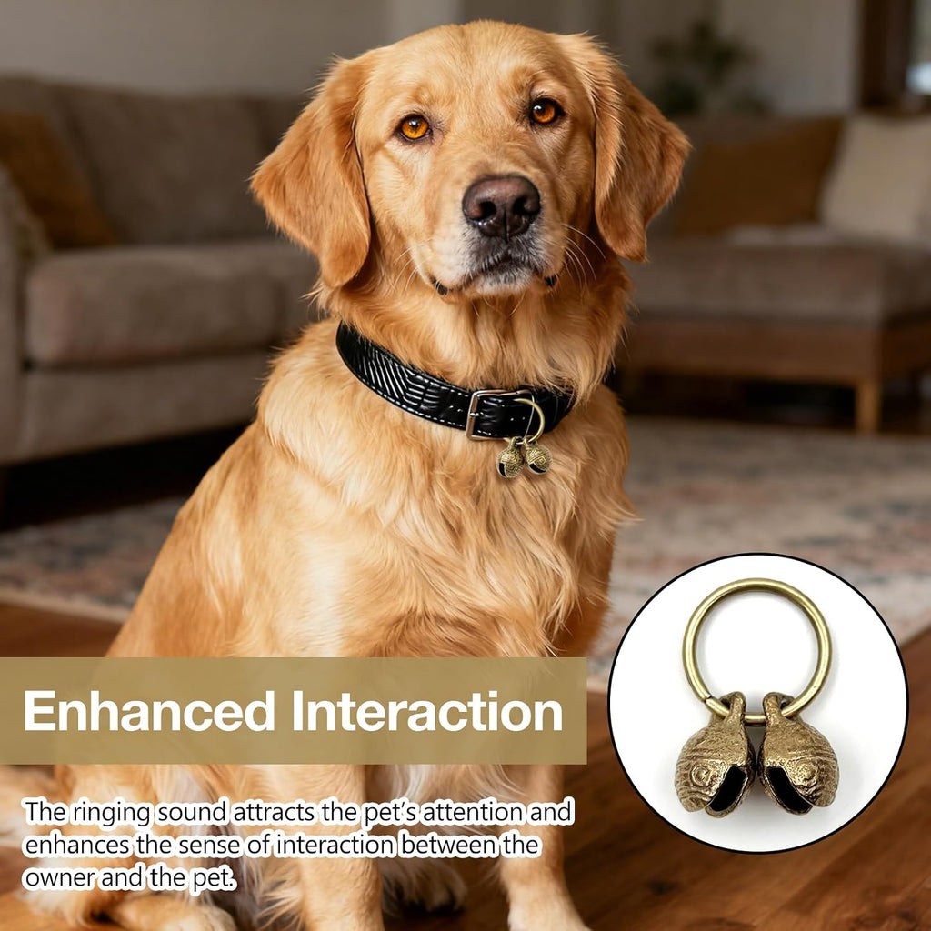 Close up view of the loud pet training bell pendants.