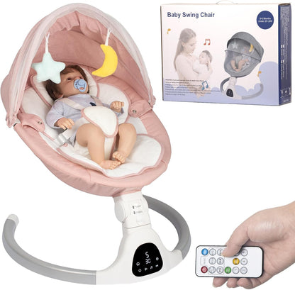 JFOVMCYG electric baby swing pink front view