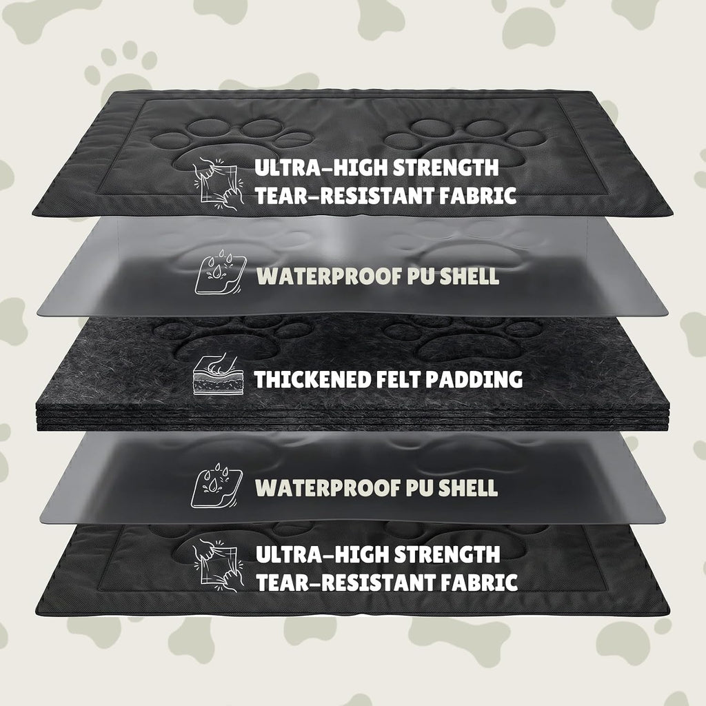 Top view of large 28 by 41 inch WooPetty chew proof mat