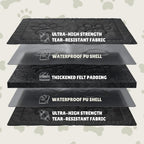 Top view of large 28 by 41 inch WooPetty chew proof mat