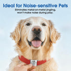 TechMark non dangling dog tag flat profile view on a pet collar strap
