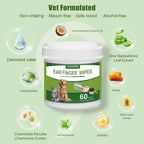Premium pet grooming wipes container with coconut scent details visible