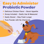 Nature Target dog probiotic powder for diarrhea relief packaging side view
