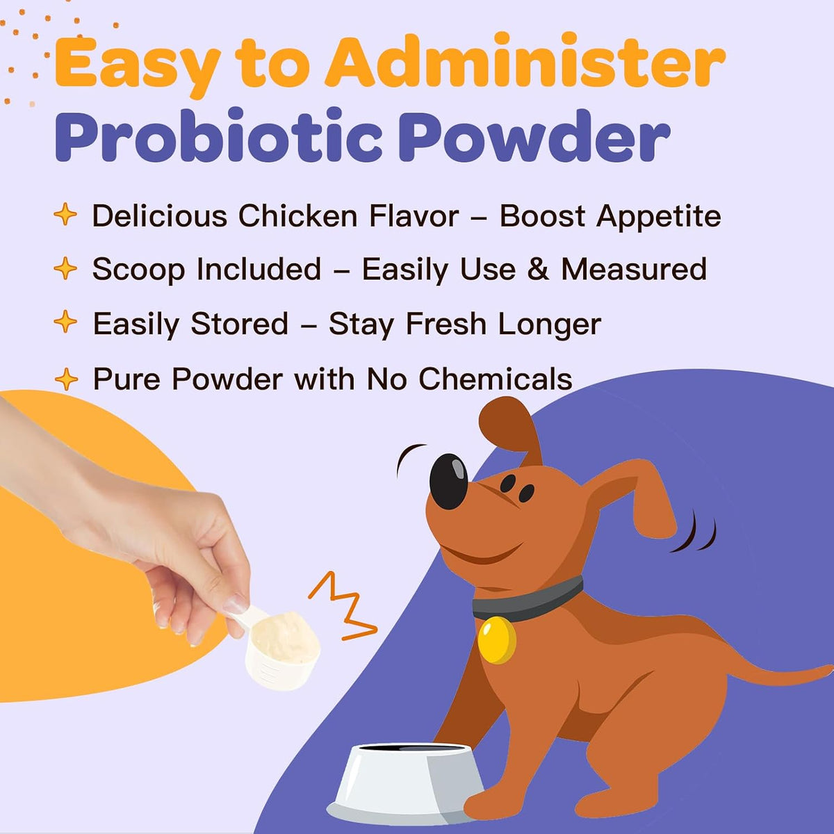 Nature Target dog probiotic powder for diarrhea relief packaging side view
