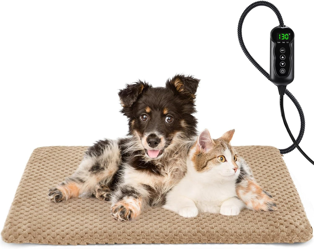 INVENHO Heated Cat Bed, Waterproof Adjustable Temperature Dog Cat Heating Pad with Timer, Indoor Pet Heating Pad for Cats Dogs Electric Pads for Dogs Cats, Pet Heated Pad (S: 18" x 16") - Image 15