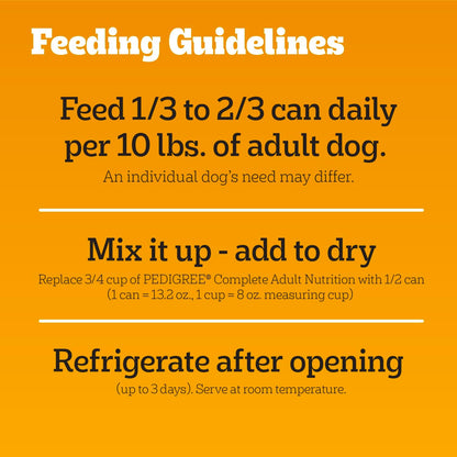 Pedigree Chopped Ground Dinner Adult Soft Wet Dog Food Chicken & Rice Dinner, Canned Dog Food, 13.2 oz. Cans, 12 Count - Image 10