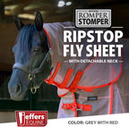 Jeffers equestrian ripstop fly sheet showing detachable neck cover attachment details