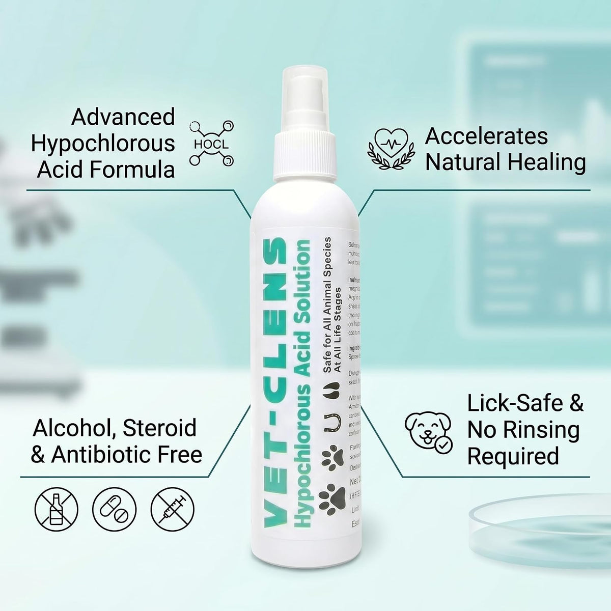 Vet-Clens Hypochlorous Acid Wound & Skin Care Spray, 8 Oz - Image 5