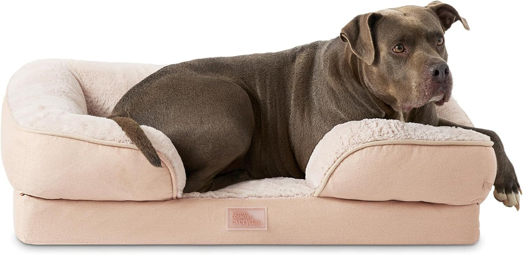 Town & Country Everyday CuddleTown Comfy Solid Bolster Sofa Pet Bed, Supportive & Calming Egg Crate Foam, Non-Slip Bottom, Machine Washable Cover, Grey, Large 35"x25"x8" - Image 14