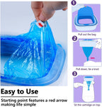 USA imported 5-Star cat litter cartridges showcasing the twenty four foot long continuous film wrap.