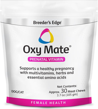 Breeder's Edge Oxy Mate Dog Prenatal Vitamins, Comprehensive Supplement for Pregnant Dogs and Cats Enriched with Essential Nutrients for Healthy Moms & Litters, Soft Chews - 60ct Medium & Large Dog - Image 9