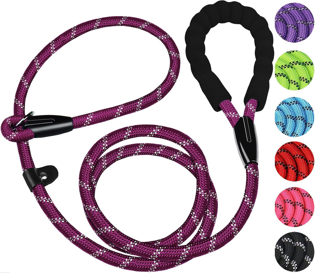 Dog Leash, 6 FT Heavy Duty Dog Leashes, Durable Premium Quality Strong Rope Slip Leash with Comfortable Padded Handle and Highly Reflective Threads for Small Medium and Large Dogs. (Black) - Image 14