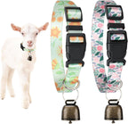 2 Pack Goat Collars with Bells Sheep Grazing Copper Bells and Adjustable Nylon Collar Set Pet Anti-Lost Loud Bronze Bell for Farm Animal Sheep Goat Cow Accessories (Black Printed) - Image 9